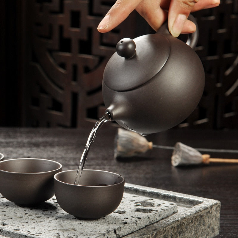 Yixing fialové hliněné hliněné sady čaje kungfu