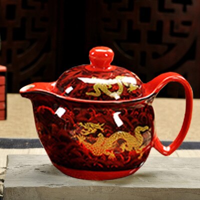 Théière Dragon Chinois en Porcelaine de Jingdezhen