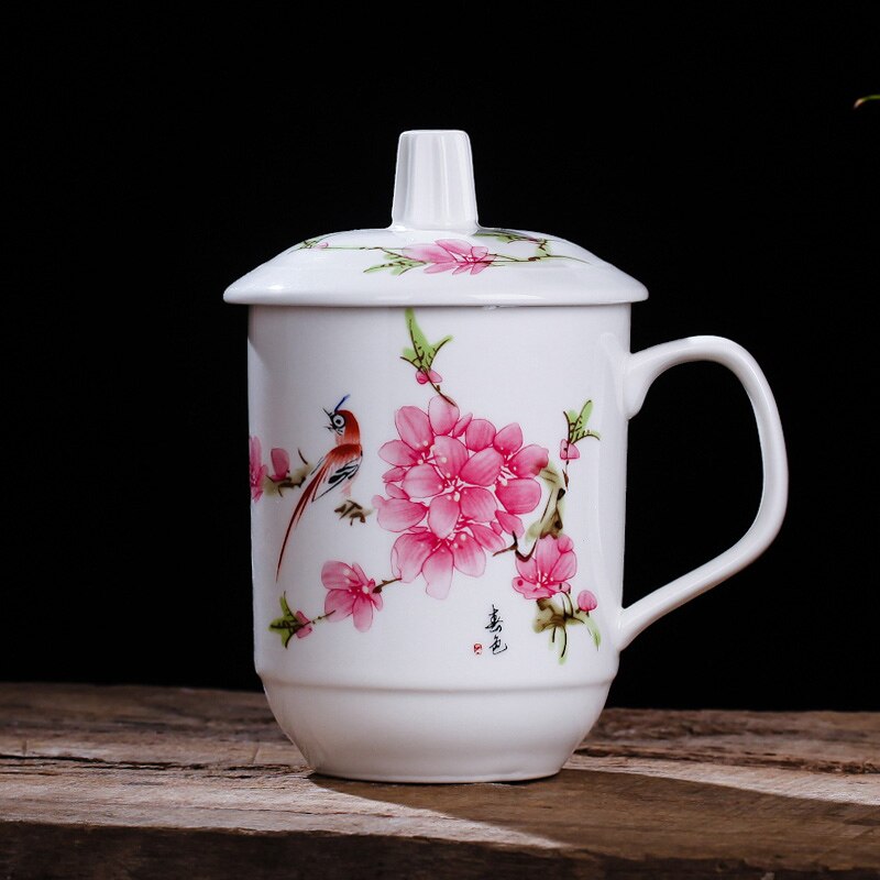 Taza de té asiática de cerámica Lotus Empaistic