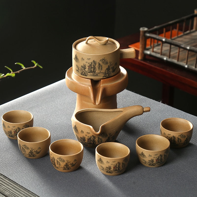 Blue Sea Wave Ceramic Tea Set