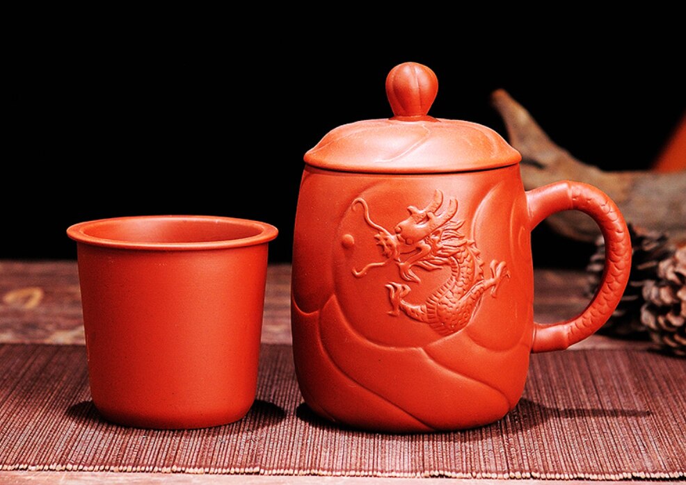 Yixing Purple Clay Dragon Tea Cup infuserilla