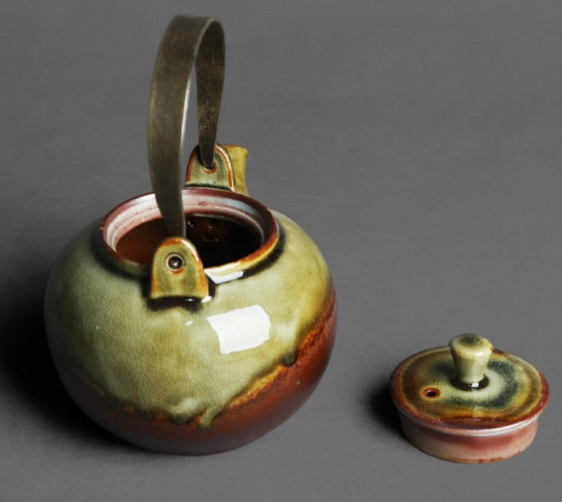 Teapot Beam Handle Copper Gaya Jepun