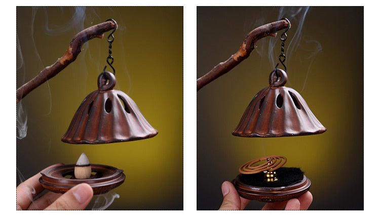 Queimador de incenso pendurado em cerâmica | Titular do incenso