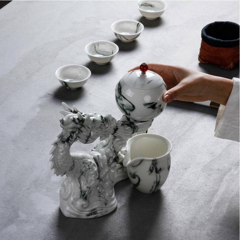 Čínská sada čaje vintage | Sestava starožitného čaje pro dospělé Oriental Dragon Set