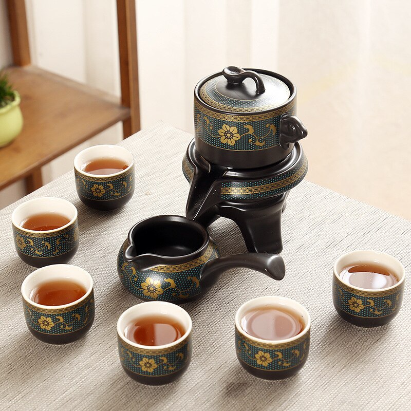 Ceramiczny zestaw herbaty fali niebieskiej