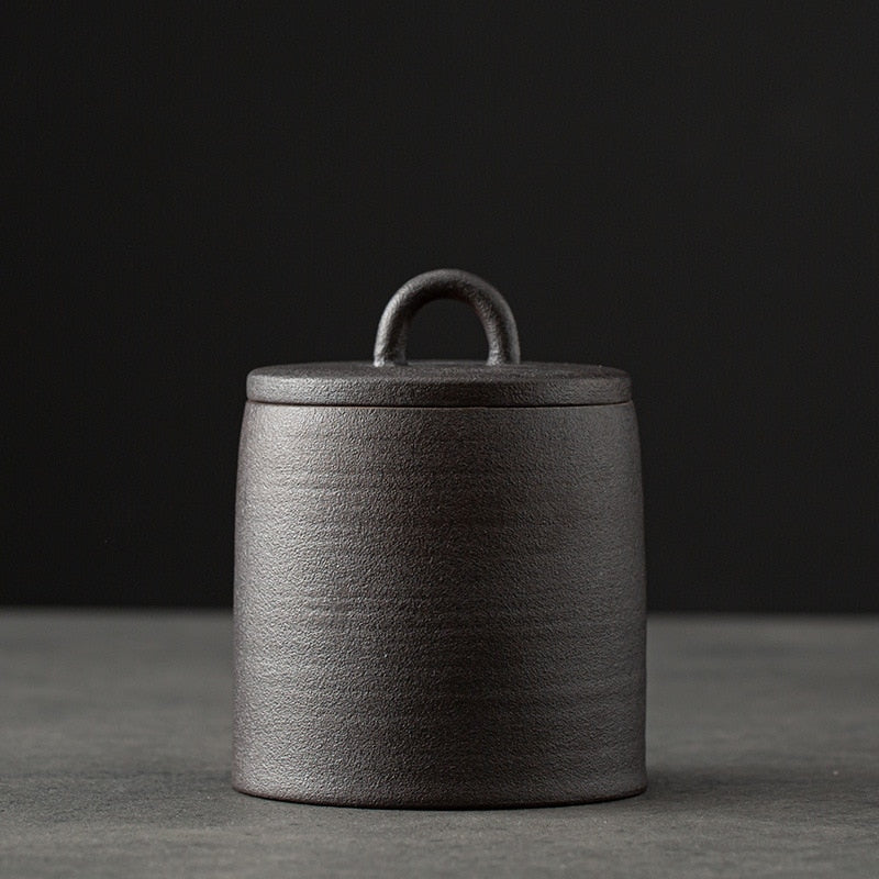 Stile di ferro vintage Caddy tè in ceramica grossolana