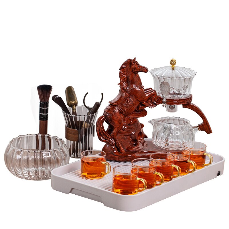 Creative Horse Teapot With Full Automatic Glass Teapot Infuser