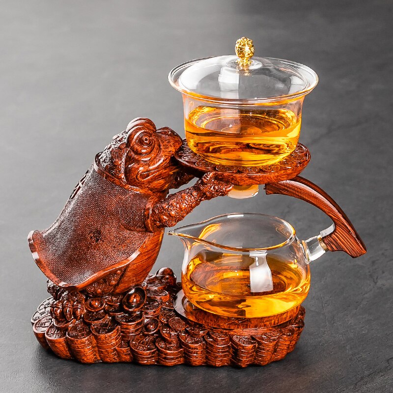 Set Teapot Katak dengan Magnet Kaca Unik Teko Gaya Cina Rumah Tangga Teh Jinchan Teapot